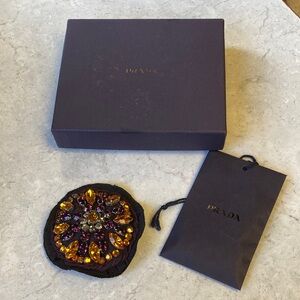 Prada Women's Purple and Gold Hair Brooch